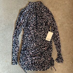 Carve Designs long sleeved blue swim coverup with 3/4 zipper S